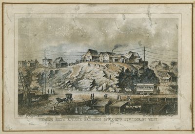View in Sixth Avenue, between 55th & 57th Streets Looking West, 1858 by N. and Ives, J.M. Currier